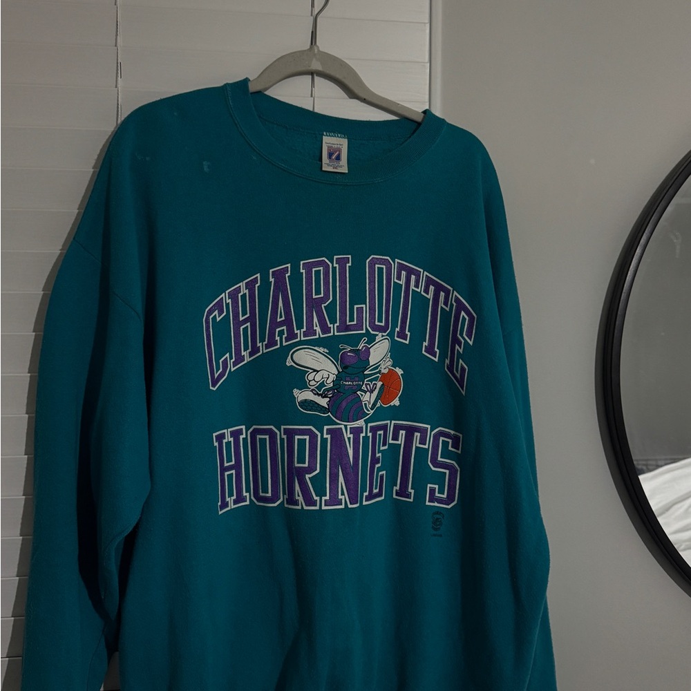 Vintage Charlotte Hornets Teal Sweatshirt XXL - Small Stains